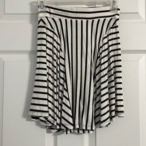 Black and white stripe mini skirt